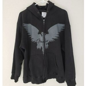 Fender black zip up hoodie L